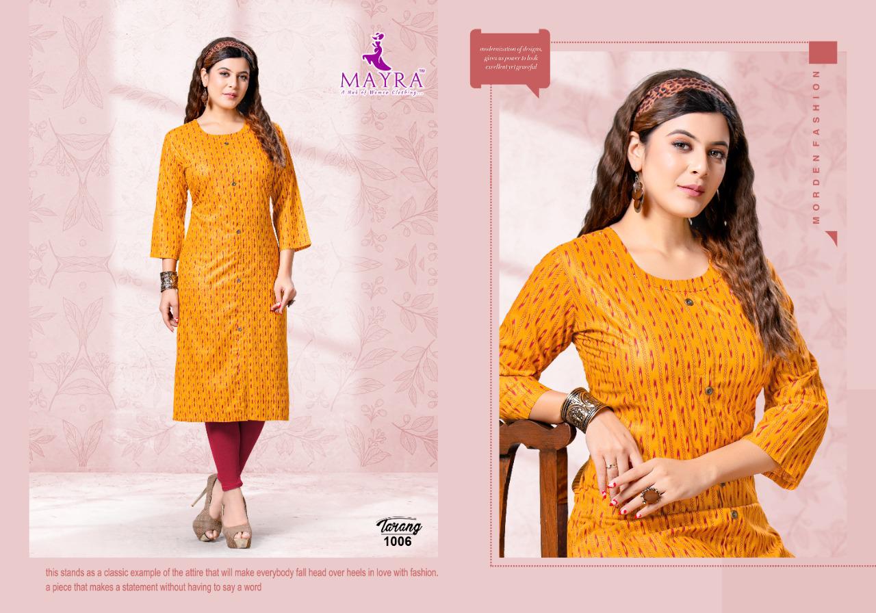 Mayra Tarang Fancy Regular Wear Designer Printed Kurti Collection